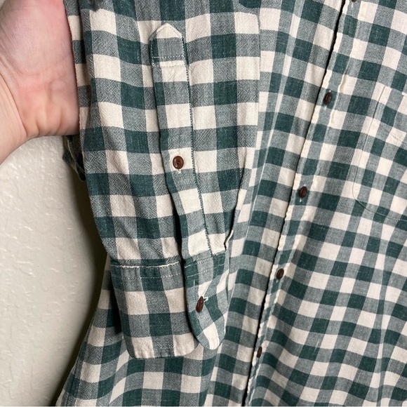 J. Crew Homespun Checkered Plaid Button Down Pocket Shirt Men’s Sz. M Green Slim - Picture 3 of 8